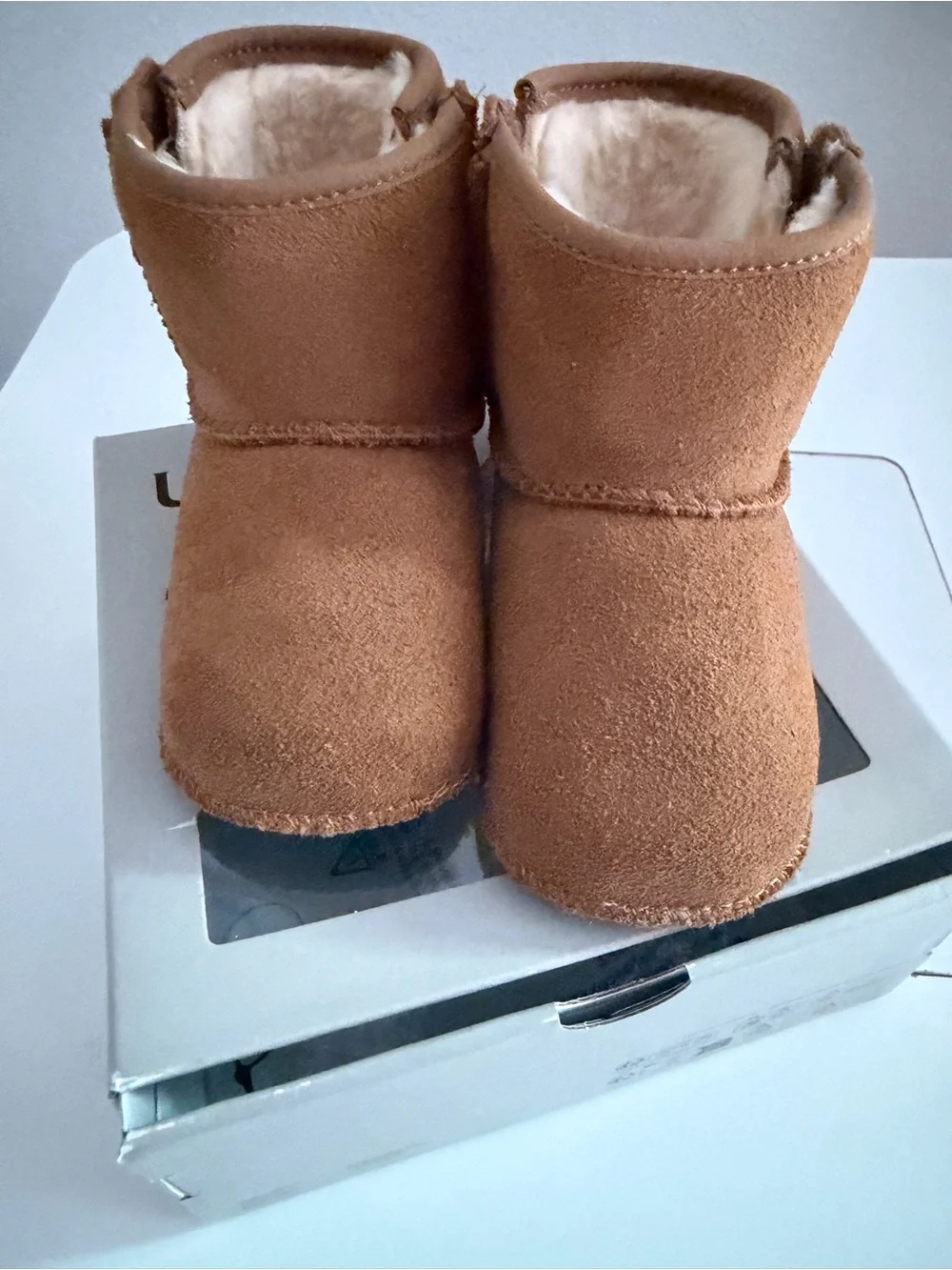 Brown Suede Baby UGG Boots with Faux Shearling Lining